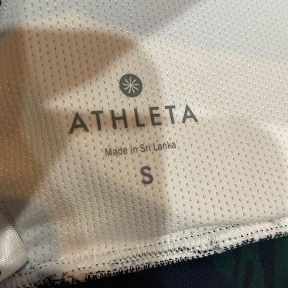 Athleta Womens Sports Bra Size S Green Leaf Pattern Workout Racerback Padded - Picture 3 of 9
